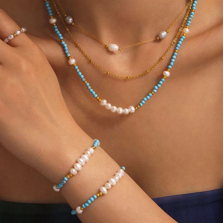 Turquoise Freshwater Pearl Necklace factory